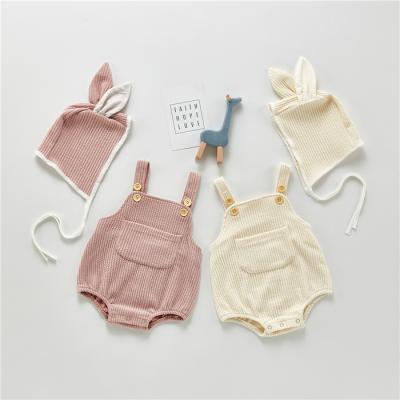 China 2021 Breathble raibbit ear baby infant romper comfortable with hats sets for sale