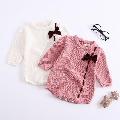 China Comfortable Wholesale Breathble Long Sleeve Baby Knit Jumpsuit Clothes Rompers for sale