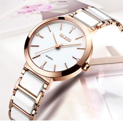 China 2020 New Girls Sports Watch Fashion Gold Brand Quartz Ladies Classic Wrist Watch Ladies Luxury White Waterproof Ceramic Strap for sale