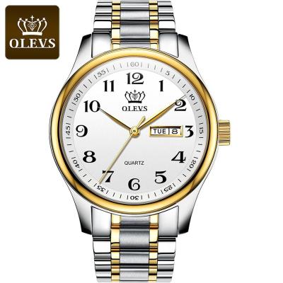 China OLEVS 5567 Date Fashion Stainless Steel Japan Quartz Analog Automatic Day Date Watches Number Luminous Design Wholesale Men's Wrist Watch for sale