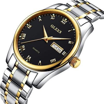 China Hot Selling Men Wristwatches OEM Date OLEVS 5568 Quartz Watch Fashion Stainless Steel Day Date Automatic Luxury Black Water Resistant Display for sale