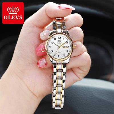 China Simple ultra thin business women wristwatches date display stainless steel strap date OLEVS 5567 automatic luxury watch custom quartz watch for sale