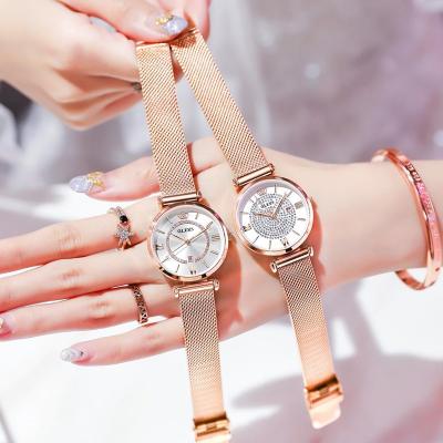 China 2020 Date OEM Logo Luxury Rose Gold Excellence Quartz Stainless Steel New Latest Style Automatic Custom Ladies Mesh Women Watch for sale