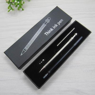 China office & School Pen Novelty Office Students Metal Reduced Pressure Ball Pen Think Ink Pen With Gift Box Packing for sale