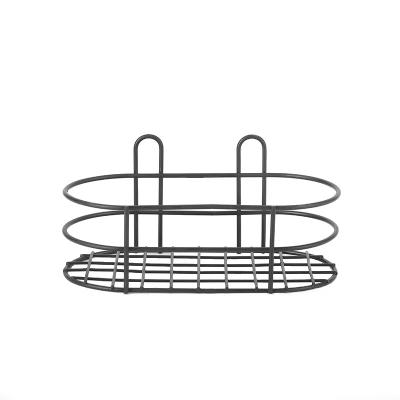 China Materials Production Modern Light Grid Oval Wrought Iron Shelf Household Storage Rack for sale