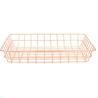 China High Value Sustainable Fruit Snack Basket Wrought Iron Vegetable Stackable Storage Basket for sale