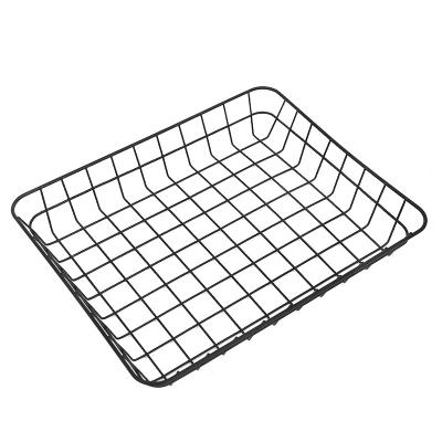 China Sustainable Sustainable Fruit Snacks Basket Grid Rectangular Small Wrought Iron Storage Baskets for sale