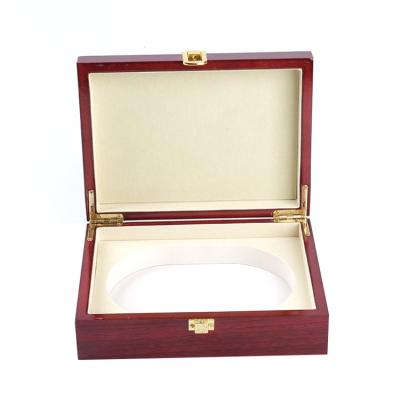 China Wholesale Flip Cover Wooden Flip Storage Boxes Lacquer Belt Locks Small Jewelry Packaging Box for sale