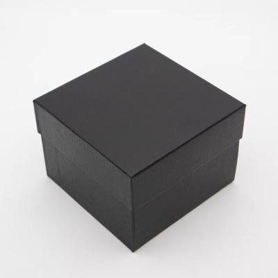 China Luxury High Quality Custom Watch Packaging Watch Storage Display Logo Black Cardboard Paper Gift Watch Box Case with Foam Insert for sale