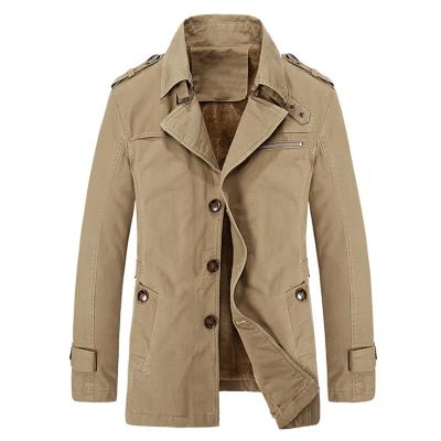 China Anti-wrinkle Men's Trench Coats Spring And Autumn Winter Fashion Classic Medium Length Anorak Plus Size Coat for sale