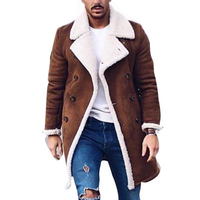 China Anti-wrinkle Fleece Winter Warm Jacket Plus Size Men's Solid Trench Casual Designer Coats Long Coated for sale