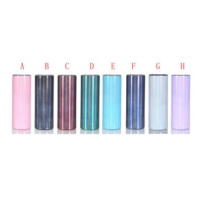 China DIY 20oz PORTABLE Straight Insulated Sublimation Travel Bottle Stainless Steel Skinny Glitter Mugs Double Wall Sublimation Water Bottle for sale