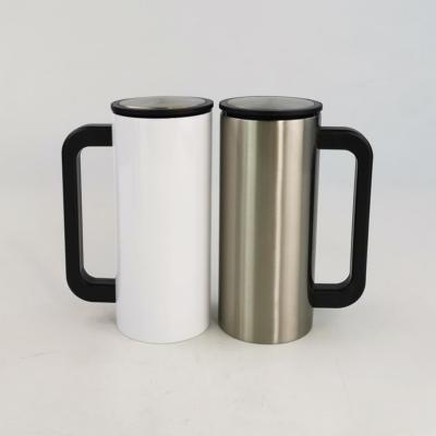 China DIY Stainless Steel Disposable 450ml Sublimation Empty Tea Coffee Mugs Double Wall Sublimation Gift Mugs With Lids for sale