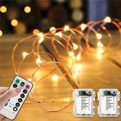 China Shiny-3AABGN-100L 33ft Warm White Copper Wire Firefly Lights Fairy Lights with 13 Keys Remote Control for Decorative Outdoor Wedding String Lights for sale