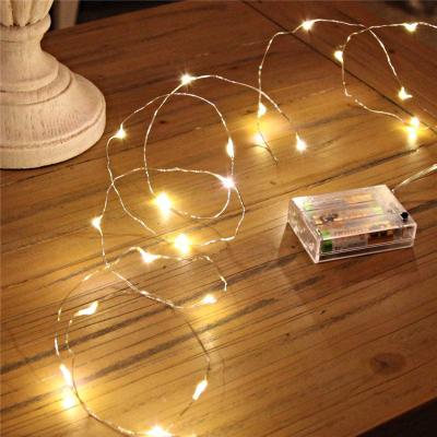 China Shiny-3AA 5Meters 50Leds Warm White Silver 3AA String Lights Battery Operated For Halloween Party Holiday Lighting Christmas Decoration for sale