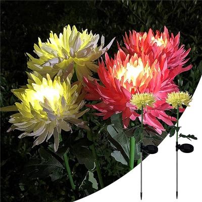 China Garden Decoration Hot Sales Led Small Garden Chrysanthemum Flower Style Outdoor Waterproof Solar Lights For Garden Pathway Yard Decoration for sale