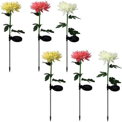 China SHINY-TYNJHD Garden Decoration Led Solar Fabric Chrysanthemum Flower Lights Outdoor Waterproof Yard Lawn Stakes Lamps Artificial Single Head for sale