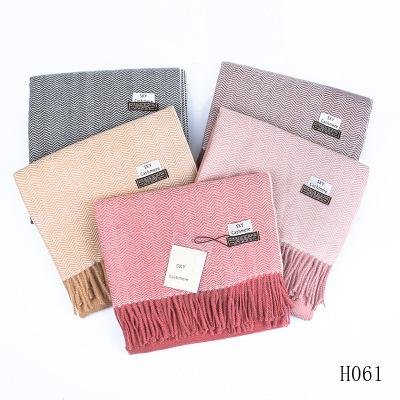 China New Autumn And Winter Ladies Simulation Cashmere Long Thick Warm Herringbone Scarf for sale