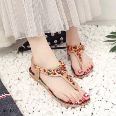 China Fashion Flat Summer Thong Sandals Shoes Girls Flat Slippers for sale