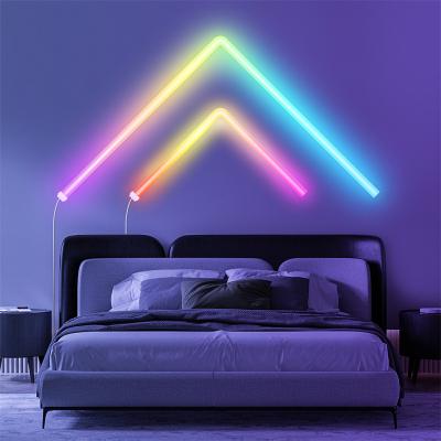 China Pinelake RGB Modern Smart Gliding Animated Wall Lights Control Music Sync Home Decor Multicolor Segmented LED Bars for sale