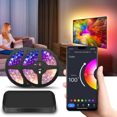 China LED Color Can Be Changed Tuning Screen Pin Smart Ambient RGBC TV Led Backlight 4k Hdmi Lights Back Sync Box Led Strip Lamp Lights Kit Works With Alexa Google for sale