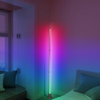 China OEM modern factory modern lake pine wall indoor corner lighting rgb aluminum app led light smart floor lamp for reading for sale