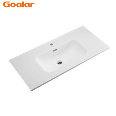 China Amazon Hot Selling Modern Bathroom Sink Hand Wash Basin Modern Cabinet Countertops Rectangular Basin for sale