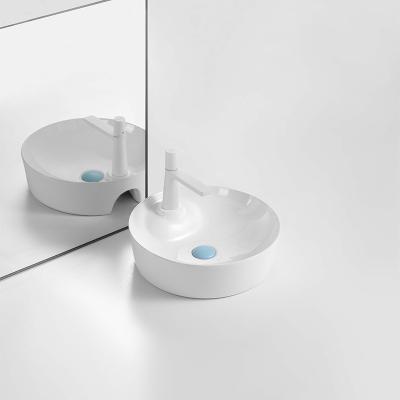 China Goalar 2022 Round Contemporary Smooth Surface Bathroom Basin Ceramic Sink Easy Clean For Easy Clean for sale