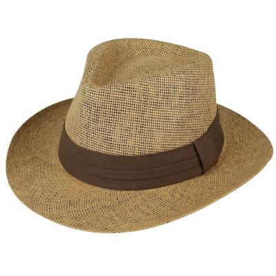 China JAKIJAYI Eco-Friendly Wholesale Customized Panama Fedora Straw Hat Paper Straw Man And Woman Cowboy Hat for sale