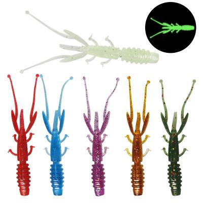 China Luminous Fishing Lures 85mm Soft 2.2g Jaws Adding Salt and Fish Attractant Biological Freshwater Fishing Bait for sale