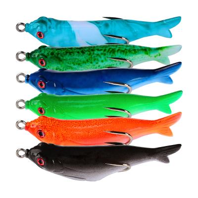 China Soft Lures 14g 10mm Soft Minnow 3D Lure Eyes Fishing Lures Baits With Double Hook Y0SB407 for sale