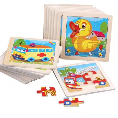 China Children educational custom 3D wooden puzzle COMMIKI toy jigsaw toys for kids cartoon animal vehicle wooden toddler puzzles for sale