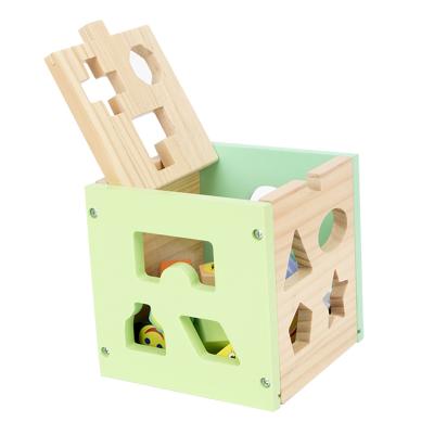 China DIY TOY COMMIKI Early Childhood Toy Geometry Blocks Matching Wooden Cognitive Intelligence Box for sale