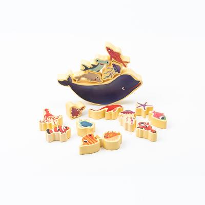 China Water-base Eco-friendly Varnishing New COMMIKI 2021 Children's Educational Toys Activity Toys Wooden Wooden Balance Game For Children for sale