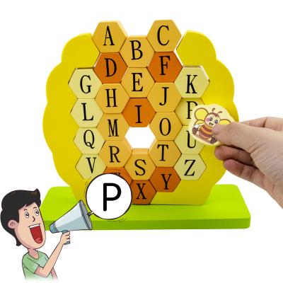 China Funny Toys COMMIKI Fun Bees Tear Down Wall Letters Identify Children Parent Child Interactive Educational Toys for sale