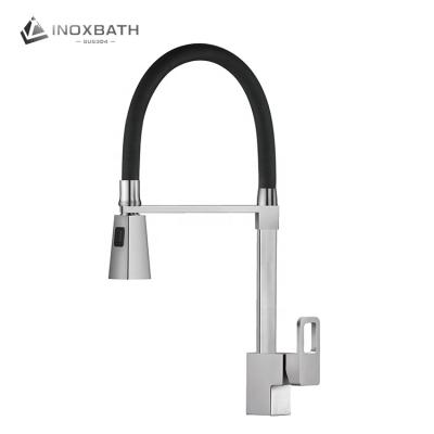 China Contemporary Square Handle Kitchen Faucet Contemporary Commercial Rinse Flexible Pull Down Pre Faucet For Kitchen Sink for sale