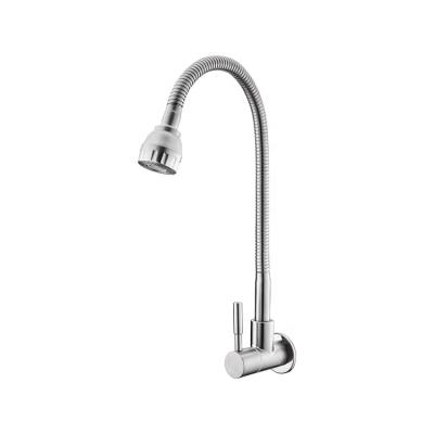 Китай Modern High Quality Wall Mount Single Handle Flexible Hose Cold Water Faucet Kitchen Sink Faucet продается