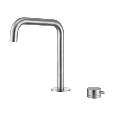 China Modern Water Faucet Pull Down Tap Hot Cold Square Bathroom Faucets Stainless Steel Hand Basin Mixer for sale