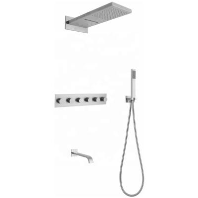 China Without Sliding Bar Concealed Shower Mixer Wall Concealed Bath Room Rain Shower Head Set With Hand Shower à venda