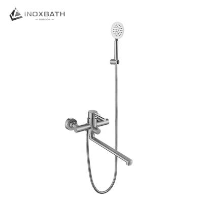 Китай Without Slide Bar Round Shape SS Single Bathroom Mixer Tap Set Handheld Faucet With Shower продается