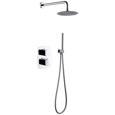 Китай Without Slide Bar 2 Way Thermostatic Bathroom Faucet Shower Mixer Taps With Rain Head And Hand Held продается