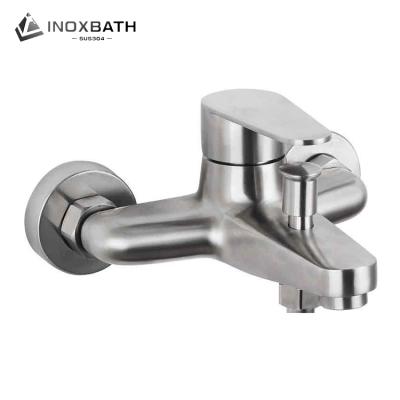 China Without Slide Bar Wall Mounted Bathroom Showers Taps 304 Stainless Steel Hand Shower Set Mixer Tap Bath Faucet en venta