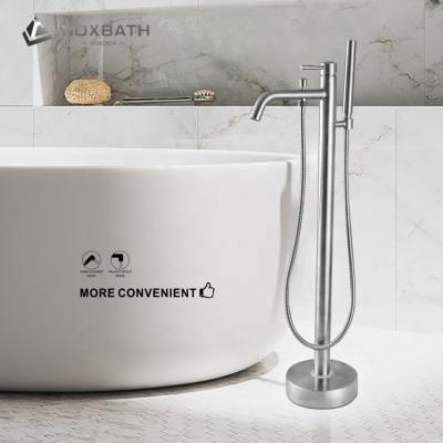 China Without Slide Bar Bath Shower Mixer Floor Stand Free Standing Tub Filler Shower Mixer Tub Faucet zu verkaufen