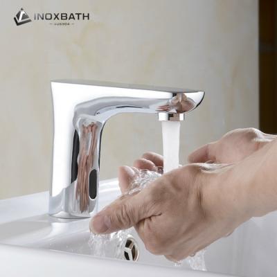 China Sense Faucets Automatic Multi Functional Touchless Sensor Water Faucet Stainless Steel Lavatory Bathroom Basin Faucet for sale