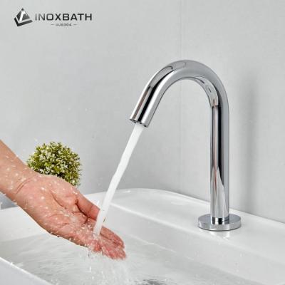 China Automatic Infrared Faucet Saver Faucet Wash Water Faucet Adapter Sense Stainless Steel Mixer Tap Touchless Sensor Faucet For Bathroom Basin Sink for sale