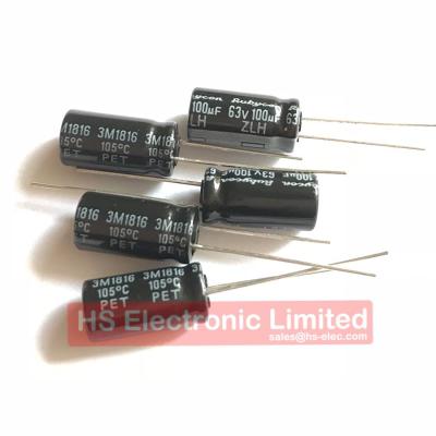 China 63V 100UF 63ZLH100MEFC8X16 8*16mm General Purpose Aluminum Electrolytic Capacitors for sale