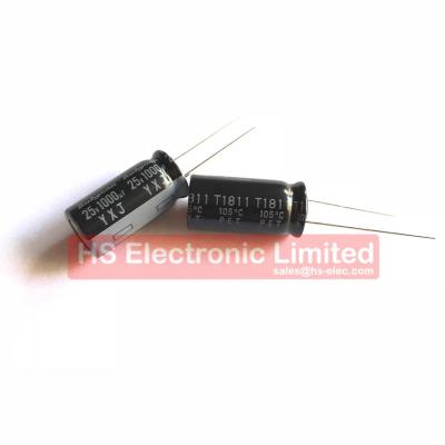 China 25V 1000UF 20% 10*20mm 25YXJ1000M10X20 2000/Bulk General Purpose Aluminum Electrolytic Capacitor for sale