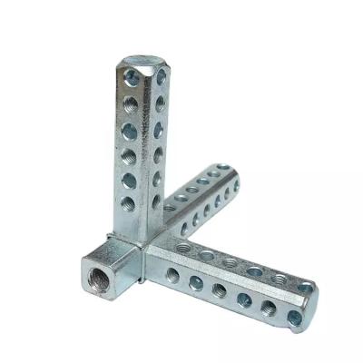 China Ningbo Pengkai modern iron tee, three way iron molding connector for door rittal profiles for sale