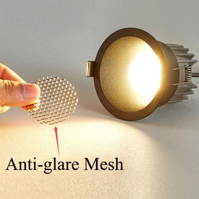 China Modern Recessed Anti-glare Mesh Aluminum Black COB Spotlight for sale