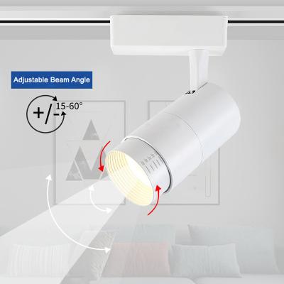 China Modern Zoomable 10W 12W 20W 30W Dimmable Adjustable Clothing Store 3 Colors Clothing Rail COB LED Track Light for sale